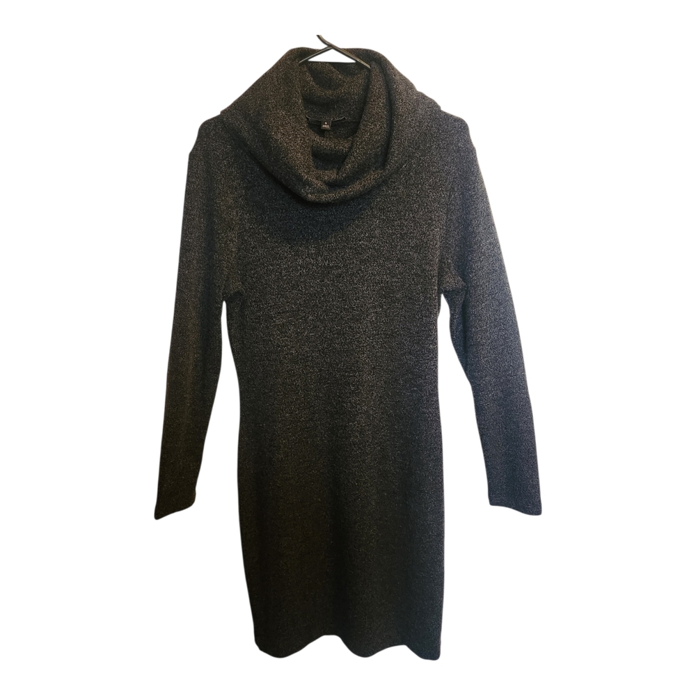 Banana Republic Cable Knit Sweater Dress Cowl Neck Gray Womens SZ Small